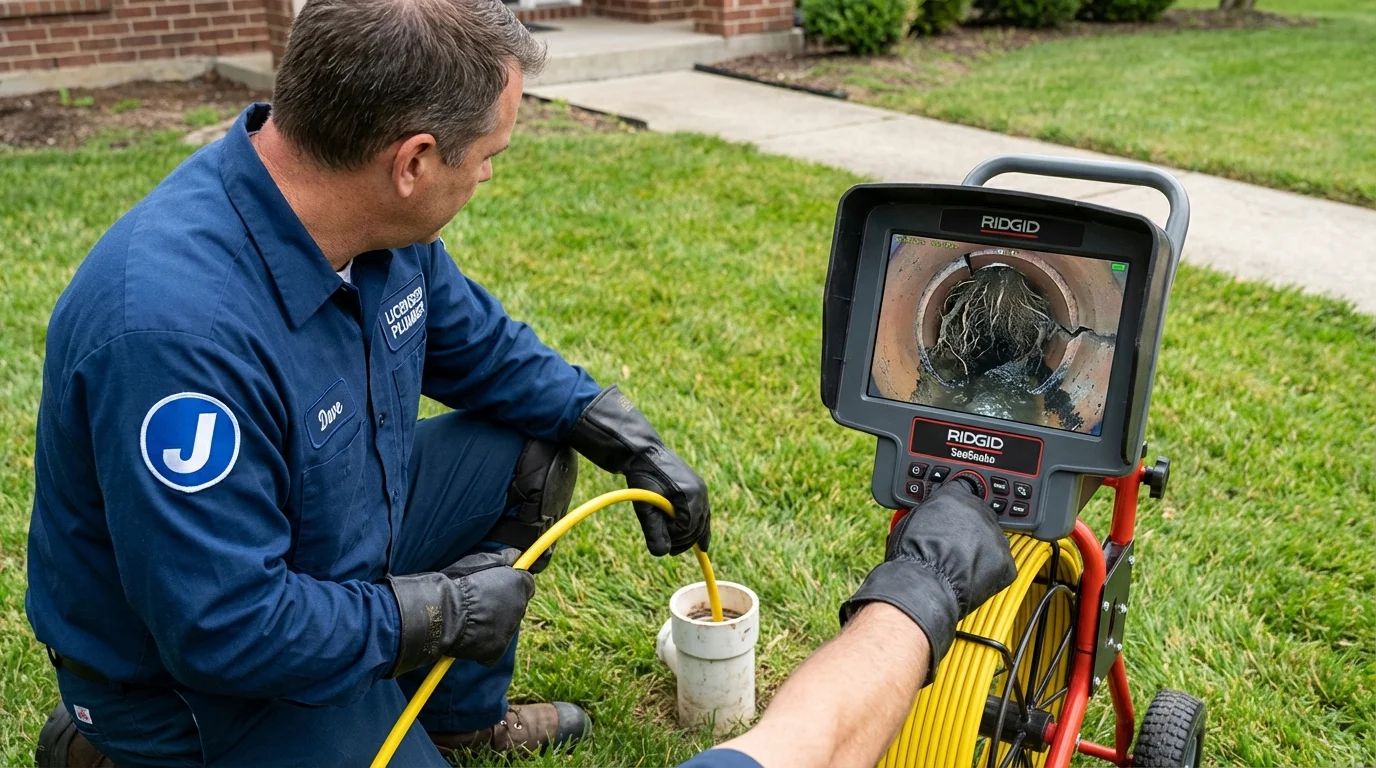 Sewer camera inspection being performed by Johns Plumbing LLC in Emporia